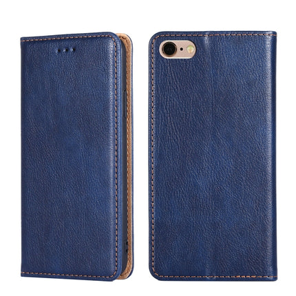 For iPhone 6 / 6s PU + TPU Gloss Oil Solid Color Magnetic Horizontal Flip Leather Case with Holder & Card Slot & Wallet(Blue)-garmade.com