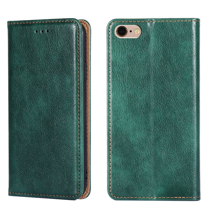 For iPhone 6 / 6s PU + TPU Gloss Oil Solid Color Magnetic Horizontal Flip Leather Case with Holder & Card Slot & Wallet(Green)-garmade.com