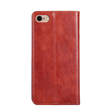 For iPhone 6 / 6s PU + TPU Gloss Oil Solid Color Magnetic Horizontal Flip Leather Case with Holder & Card Slot & Wallet(Brown)-garmade.com