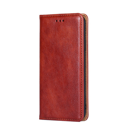 For iPhone 6 Plus PU + TPU Gloss Oil Solid Color Magnetic Horizontal Flip Leather Case with Holder & Card Slot & Wallet(Brown)-garmade.com