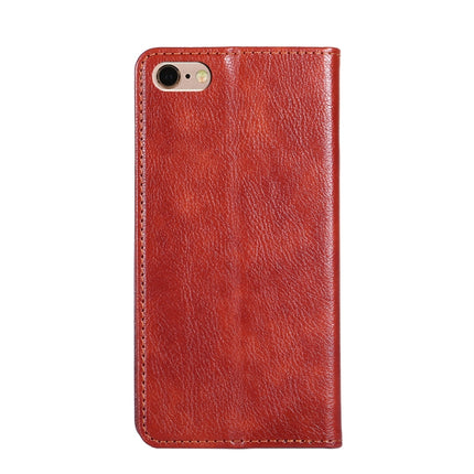 For iPhone 6 Plus PU + TPU Gloss Oil Solid Color Magnetic Horizontal Flip Leather Case with Holder & Card Slot & Wallet(Brown)-garmade.com