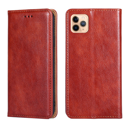 For iPhone 11 Pro Max PU + TPU Gloss Oil Solid Color Magnetic Horizontal Flip Leather Case with Holder & Card Slot & Wallet(Brown)-garmade.com