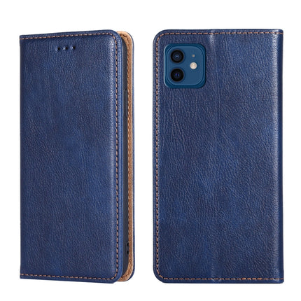 For iPhone 12 / 12 Pro PU + TPU Gloss Oil Solid Color Magnetic Horizontal Flip Leather Case with Holder & Card Slot & Wallet(Blue)-garmade.com