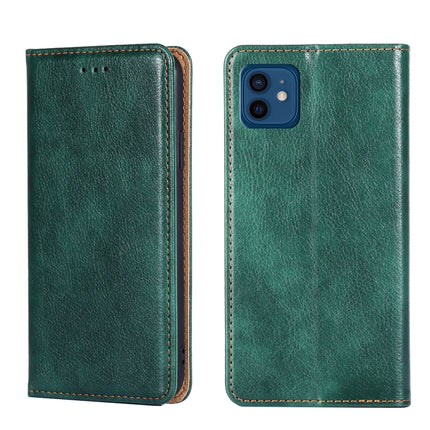 For iPhone 12 / 12 Pro PU + TPU Gloss Oil Solid Color Magnetic Horizontal Flip Leather Case with Holder & Card Slot & Wallet(Green)-garmade.com