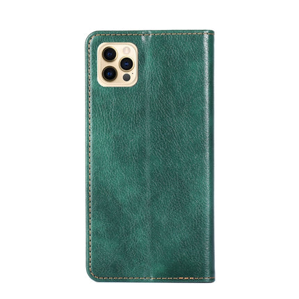 For iPhone 12 Pro Max PU + TPU Gloss Oil Solid Color Magnetic Horizontal Flip Leather Case with Holder & Card Slot & Wallet(Green)-garmade.com
