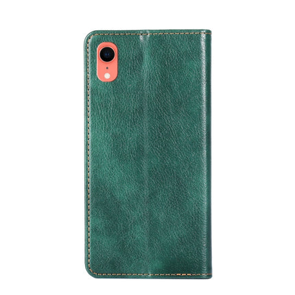 For iPhone XR PU + TPU Gloss Oil Solid Color Magnetic Horizontal Flip Leather Case with Holder & Card Slot & Wallet(Green)-garmade.com
