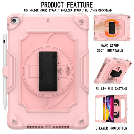 360 Degree Rotation Turntable Contrast Color Robot Shockproof Silicone + PC Protective Case with Holder For iPad 10.2 / 10.2 (2020) / Pro 10.5(Rose Gold)-garmade.com