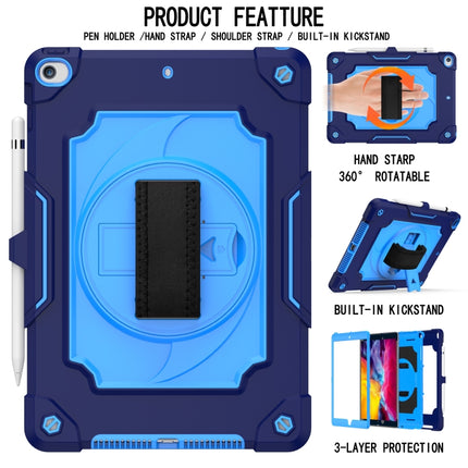360 Degree Rotation Turntable Contrast Color Robot Shockproof Silicone + PC Protective Case with Holder For iPad 10.2 / 10.2 (2020) / Pro 10.5(Navy Blue + Blue)-garmade.com