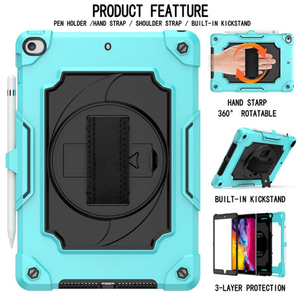360 Degree Rotation Turntable Contrast Color Robot Shockproof Silicone + PC Protective Case with Holder For iPad 10.2 / 10.2 (2020) / Pro 10.5(Mint Green + Black)-garmade.com