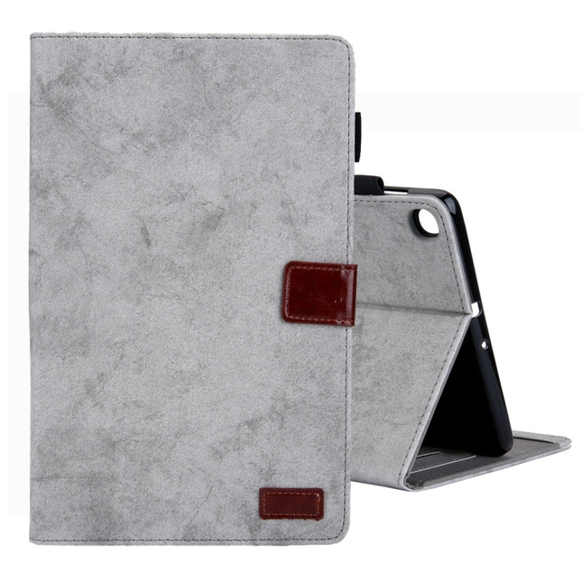 For Galaxy Tab A 8.0 & S Pen (2019) Business Style Horizontal Flip Leather Case, with Holder & Card Slot & Photo Frame & Sleep / Wake-up Function(Grey)-garmade.com