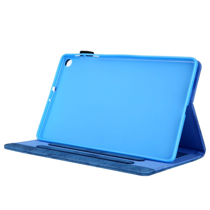 For Galaxy Tab A 8.0 & S Pen (2019) Business Style Horizontal Flip Leather Case, with Holder & Card Slot & Photo Frame & Sleep / Wake-up Function(Blue)-garmade.com