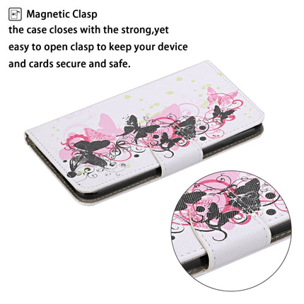 For Samsung Galaxy S21 5G Colored Drawing Pattern Horizontal Flip Leather Case with Holder & Card Slots & Wallet & Lanyard(Four Butterflies)-garmade.com