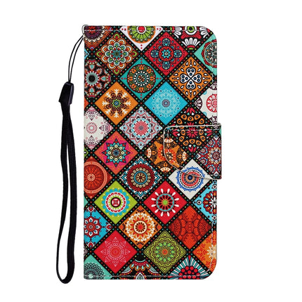 For Samsung Galaxy S21 5G Colored Drawing Pattern Horizontal Flip Leather Case with Holder & Card Slots & Wallet & Lanyard(Ethnic Style)-garmade.com