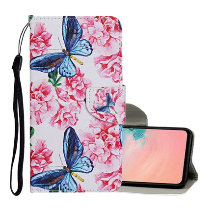For Samsung Galaxy S21 5G Colored Drawing Pattern Horizontal Flip Leather Case with Holder & Card Slots & Wallet & Lanyard(Dragonfly Flower)-garmade.com