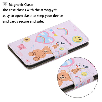 For Samsung Galaxy S21 5G Colored Drawing Pattern Horizontal Flip Leather Case with Holder & Card Slots & Wallet & Lanyard(Smiling Bear)-garmade.com