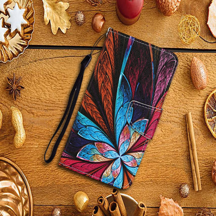 For Samsung Galaxy S21 5G Colored Drawing Pattern Horizontal Flip Leather Case with Holder & Card Slots & Wallet & Lanyard(Colorful Flowers)-garmade.com