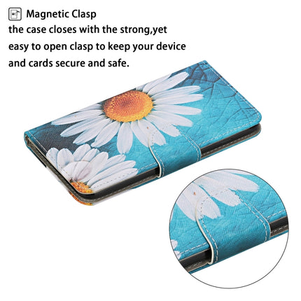 For Samsung Galaxy S21 5G Colored Drawing Pattern Horizontal Flip Leather Case with Holder & Card Slots & Wallet & Lanyard(Chrysanthemum)-garmade.com