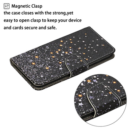 For Samsung Galaxy S21 5G Colored Drawing Pattern Horizontal Flip Leather Case with Holder & Card Slots & Wallet & Lanyard(Black Background Pentagram)-garmade.com