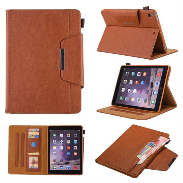 For iPad 10.2 2021 / 2020 / 2019 Business Style Horizontal Flip Leather Case with Holder & Card Slot & Photo Frame & Wallet(Brown)-garmade.com