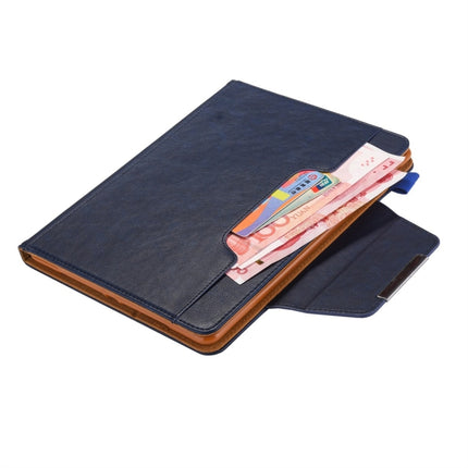 For iPad 10.2 2021 / 2020 / 2019 Business Style Horizontal Flip Leather Case with Holder & Card Slot & Photo Frame & Wallet(Blue)-garmade.com