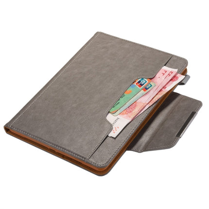 For iPad 10.2 2021 / 2020 / 2019 Business Style Horizontal Flip Leather Case with Holder & Card Slot & Photo Frame & Wallet(Grey)-garmade.com