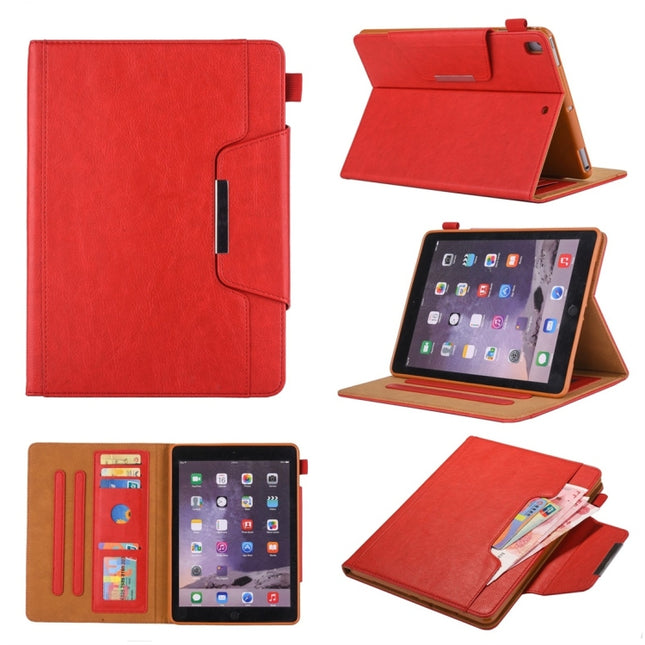 For iPad 10.2 2021 / 2020 / 2019 Business Style Horizontal Flip Leather Case with Holder & Card Slot & Photo Frame & Wallet(Red)-garmade.com