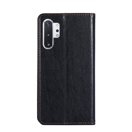 For Samsung Galaxy Note10 PU + TPU Gloss Oil Solid Color Magnetic Horizontal Flip Leather Case with Holder & Card Slot & Wallet(Black)-garmade.com