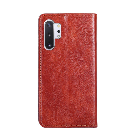 For Samsung Galaxy Note10 PU + TPU Gloss Oil Solid Color Magnetic Horizontal Flip Leather Case with Holder & Card Slot & Wallet(Brown)-garmade.com