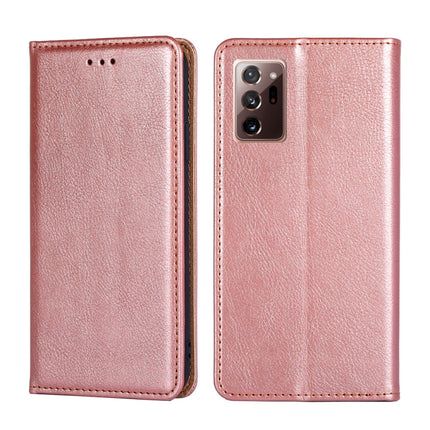 For Samsung Galaxy Note20 PU + TPU Gloss Oil Solid Color Magnetic Horizontal Flip Leather Case with Holder & Card Slot & Wallet(Rose Gold)-garmade.com