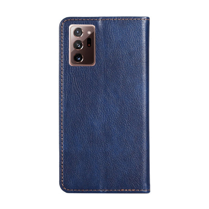 For Samsung Galaxy Note20 PU + TPU Gloss Oil Solid Color Magnetic Horizontal Flip Leather Case with Holder & Card Slot & Wallet(Blue)-garmade.com