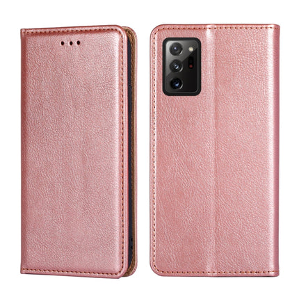 For Samsung Galaxy Note20 Ultra PU + TPU Gloss Oil Solid Color Magnetic Horizontal Flip Leather Case with Holder & Card Slot & Wallet(Rose Gold)-garmade.com