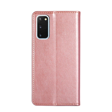 For Samsung Galaxy S20 PU + TPU Gloss Oil Solid Color Magnetic Horizontal Flip Leather Case with Holder & Card Slot & Wallet(Rose Gold)-garmade.com