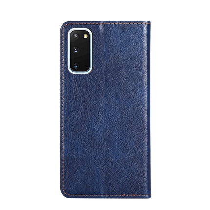 For Samsung Galaxy S20 PU + TPU Gloss Oil Solid Color Magnetic Horizontal Flip Leather Case with Holder & Card Slot & Wallet(Blue)-garmade.com