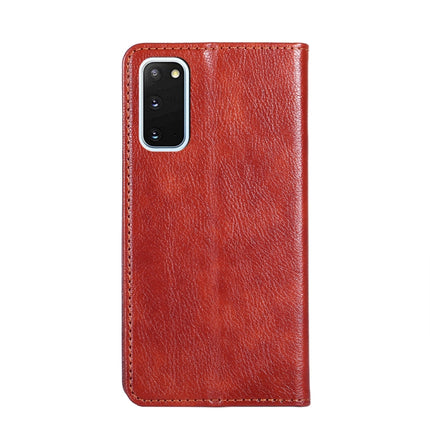 For Samsung Galaxy S20 PU + TPU Gloss Oil Solid Color Magnetic Horizontal Flip Leather Case with Holder & Card Slot & Wallet(Brown)-garmade.com