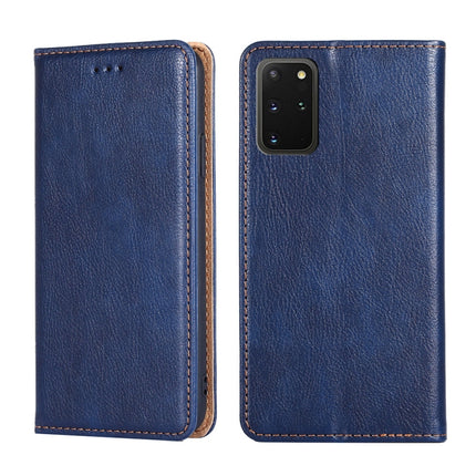 For Samsung Galaxy S20+ PU + TPU Gloss Oil Solid Color Magnetic Horizontal Flip Leather Case with Holder & Card Slot & Wallet(Blue)-garmade.com