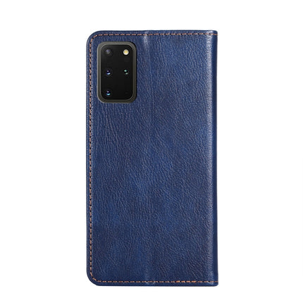 For Samsung Galaxy S20+ PU + TPU Gloss Oil Solid Color Magnetic Horizontal Flip Leather Case with Holder & Card Slot & Wallet(Blue)-garmade.com