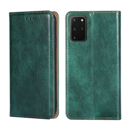 For Samsung Galaxy S20+ PU + TPU Gloss Oil Solid Color Magnetic Horizontal Flip Leather Case with Holder & Card Slot & Wallet(Green)-garmade.com