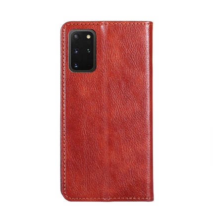 For Samsung Galaxy S20+ PU + TPU Gloss Oil Solid Color Magnetic Horizontal Flip Leather Case with Holder & Card Slot & Wallet(Brown)-garmade.com