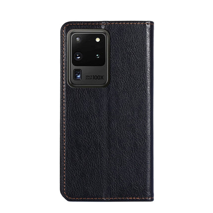 For Samsung Galaxy S20 Ultra PU + TPU Gloss Oil Solid Color Magnetic Horizontal Flip Leather Case with Holder & Card Slot & Wallet(Black)-garmade.com