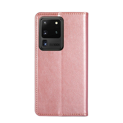 For Samsung Galaxy S20 Ultra PU + TPU Gloss Oil Solid Color Magnetic Horizontal Flip Leather Case with Holder & Card Slot & Wallet(Rose Gold)-garmade.com