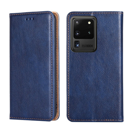 For Samsung Galaxy S20 Ultra PU + TPU Gloss Oil Solid Color Magnetic Horizontal Flip Leather Case with Holder & Card Slot & Wallet(Blue)-garmade.com