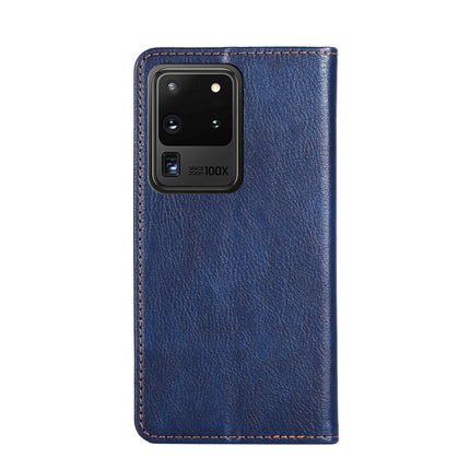 For Samsung Galaxy S20 Ultra PU + TPU Gloss Oil Solid Color Magnetic Horizontal Flip Leather Case with Holder & Card Slot & Wallet(Blue)-garmade.com