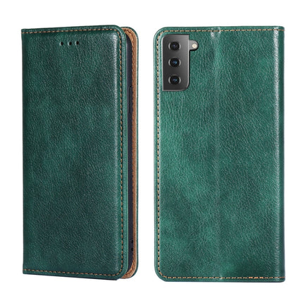 For Samsung Galaxy S21 5G PU + TPU Gloss Oil Solid Color Magnetic Horizontal Flip Leather Case with Holder & Card Slot & Wallet(Green)-garmade.com