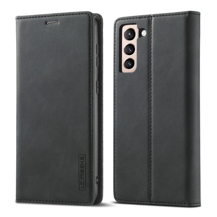 For Samsung Galaxy S21 5G LC.IMEEKE Strong Magnetism Ultra-thin Horizontal Flip Matte TPU + PU Leather Case with Holder & Card Slots & Wallet(Black)-garmade.com