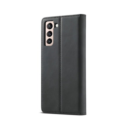 For Samsung Galaxy S21 5G LC.IMEEKE Strong Magnetism Ultra-thin Horizontal Flip Matte TPU + PU Leather Case with Holder & Card Slots & Wallet(Black)-garmade.com