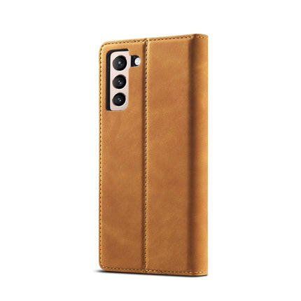 For Samsung Galaxy S21 5G LC.IMEEKE Strong Magnetism Ultra-thin Horizontal Flip Matte TPU + PU Leather Case with Holder & Card Slots & Wallet(Brown)-garmade.com