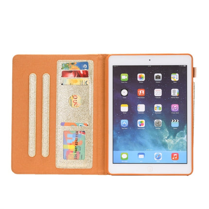 For iPad 10.2 2021 / 2020 / 2019 Glitter Powder Horizontal Flip Leather Case with Holder & Card Slot & Photo Frame & Wallet(Gold)-garmade.com
