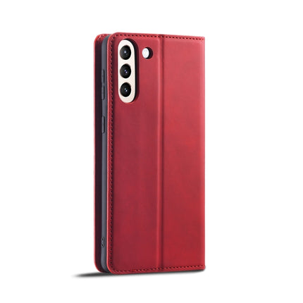 For Samsung Galaxy S21 5G Forwenw Dream Series Oil Edge Strong Magnetism Horizontal Flip Leather Case with Holder & Card Slots & Wallet & Photo Frame(Red)-garmade.com