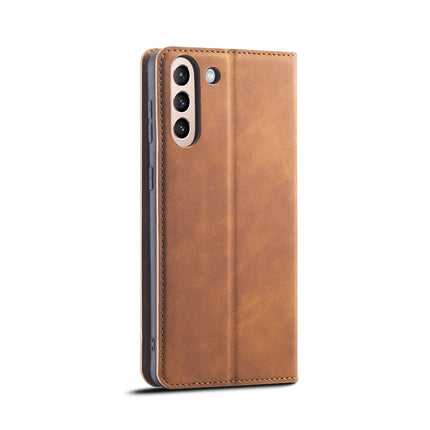 For Samsung Galaxy S21 5G Forwenw Dream Series Oil Edge Strong Magnetism Horizontal Flip Leather Case with Holder & Card Slots & Wallet & Photo Frame(Brown)-garmade.com