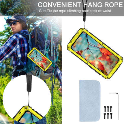 For Samsung Galaxy S21+ 5G R-JUST Shockproof Waterproof Dust-proof Metal + Silicone Protective Case with Holder(Yellow)-garmade.com